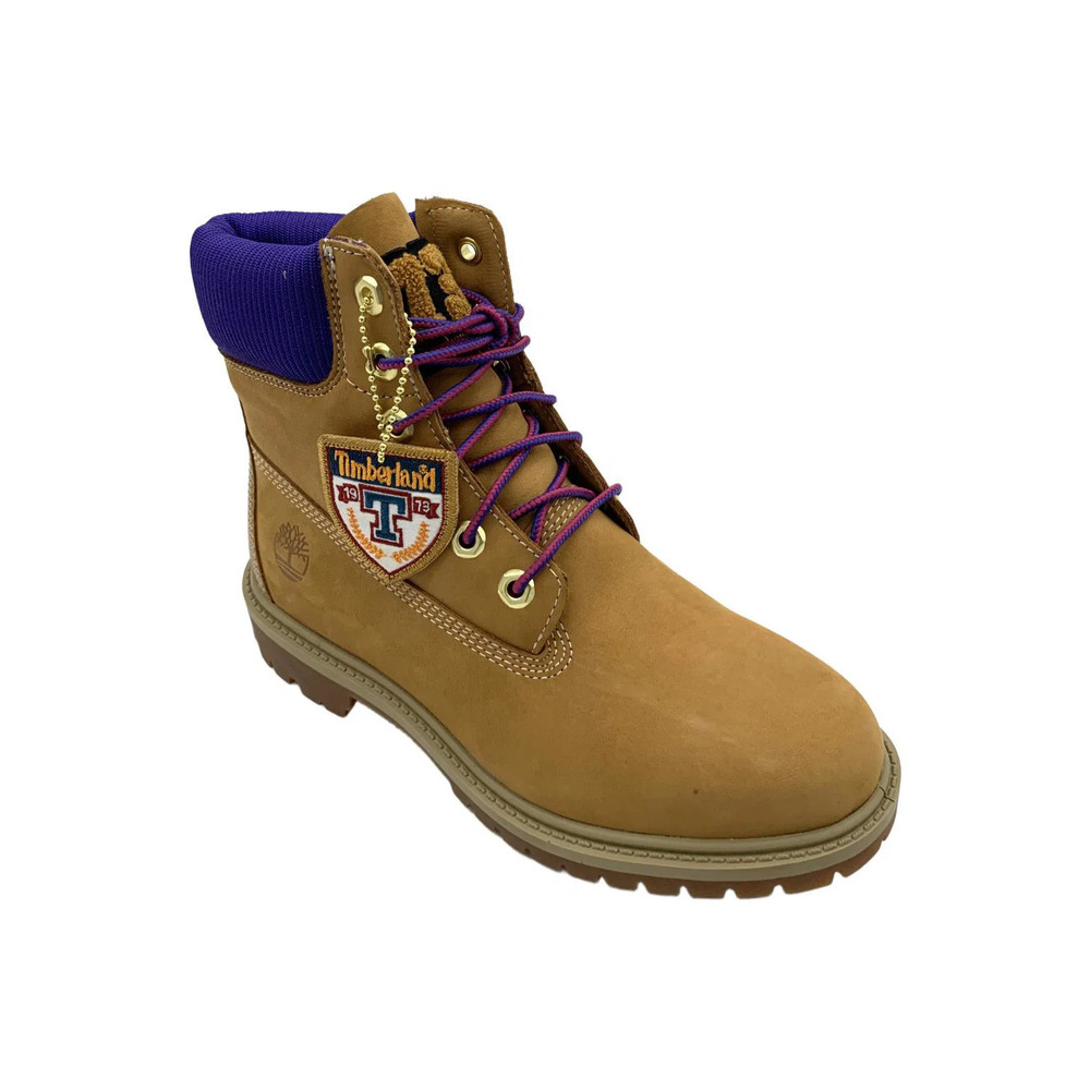 Timberland Women's Heritage Lace-Up Leather Ankle Boot Wheat/Purple - Medium